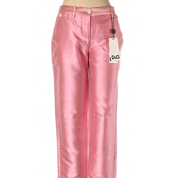 Dolce & Gabbana Pink Silk Trousers Size 4 / 40 (IT) - Picture 1 of 2